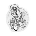 old guitarist by picasso tattoo design idea