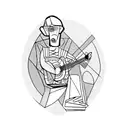 old guitarist by picasso tattoo design idea