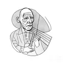 old guitarist by picasso tattoo design idea