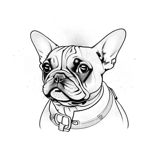 french bulldog in space tattoo design idea
