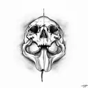 Lateral skull with open mouth tattoo design idea