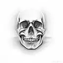 Lateral skull with open mouth tattoo design idea