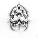 Lateral skull with open mouth tattoo design idea