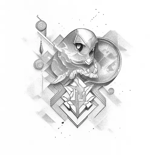 Lettering "Vega" vertically with shading and clouds around it tattoo design idea