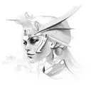 Vega with shading and clouds around it tattoo design idea