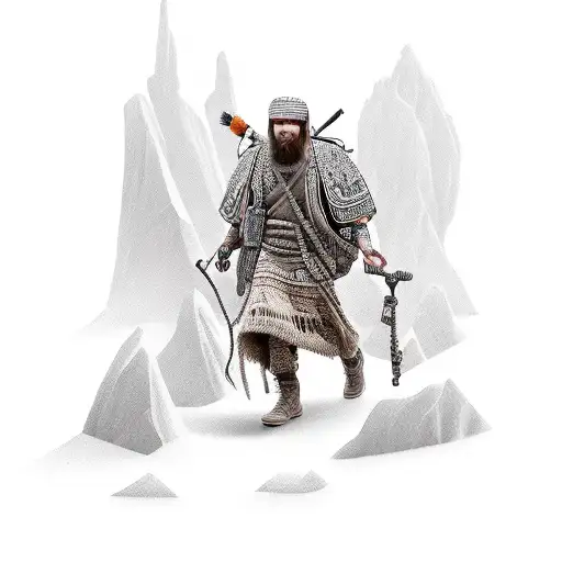 nomad desert man  tattoo design idea