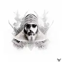 nomad desert man  tattoo design idea