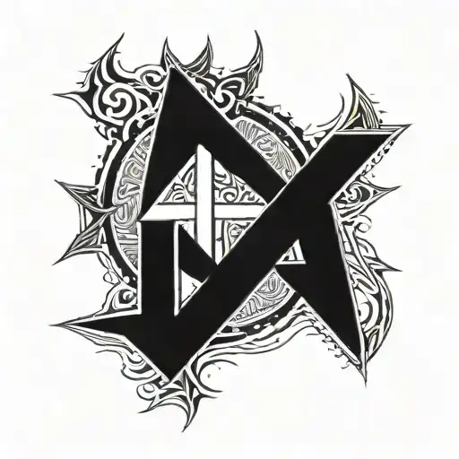 ornemental viking runes tattoo design idea