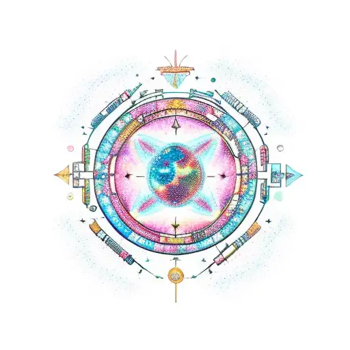 A constellation mashup of Aries, Aquarius, Leo, and Sagittarius forming a unique celestial pattern tattoo design idea