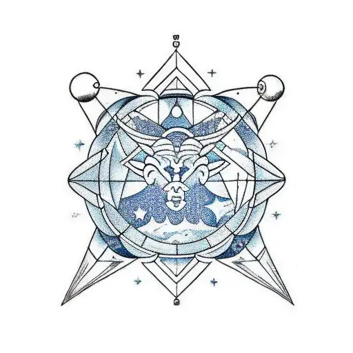 A constellation mashup of Aries, Aquarius, Leo, and Sagittarius forming a unique celestial pattern tattoo design idea