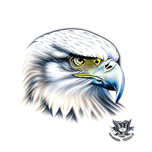 hyper realistic bald eagle  tattoo design idea