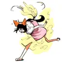 A realistic depiction of a calico cat playing with a spring cat toy, with its long hair flowing dynamically tattoo design idea