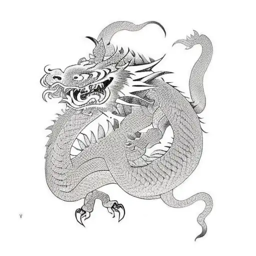 Dragon fighting a tiger  tattoo design idea