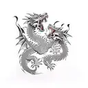 Dragon fighting a tiger  tattoo design idea