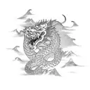 Dragon fighting a tiger  tattoo design idea