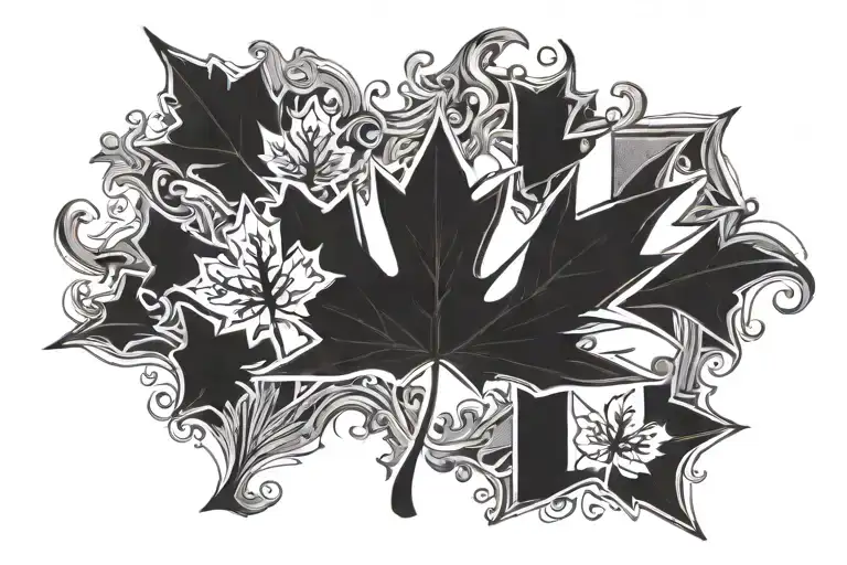 Scottish and Canada flag maple leaf tattoo design idea