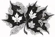 Scottish and Canada flag maple leaf tattoo design idea