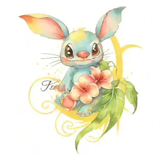 stich figur, text Tino Thea Ohana tattoo design idea