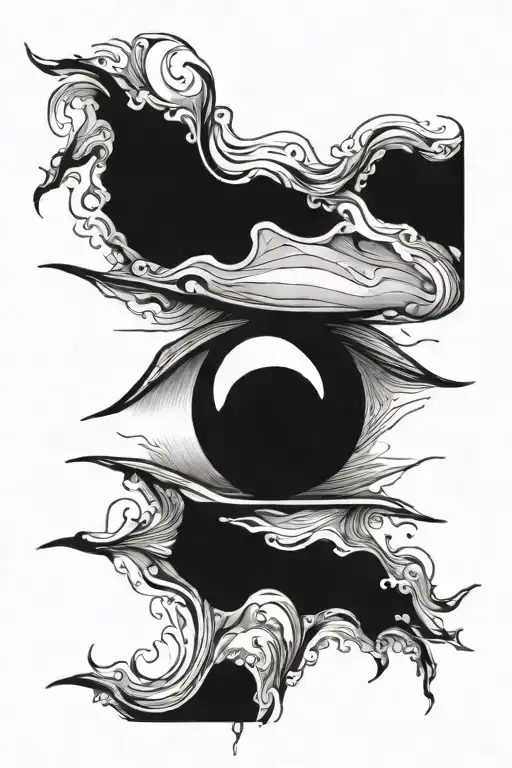 eye suminagashi style tattoo tattoo design idea