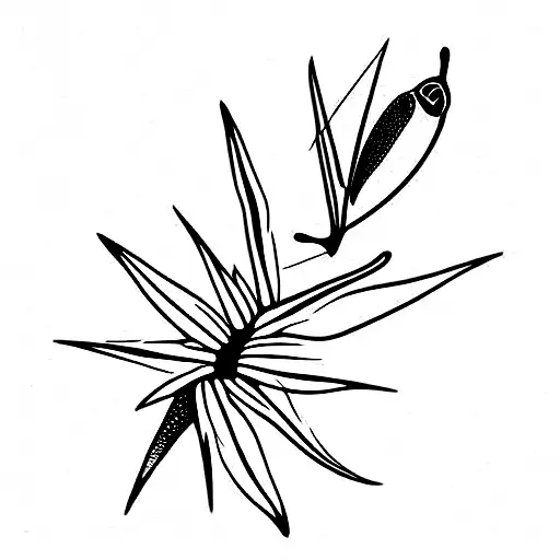 Strelitzia reginae and a green gecko tattoo design idea