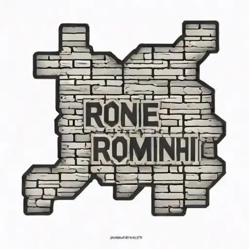 brick wall with the name ronnie tattoo design idea