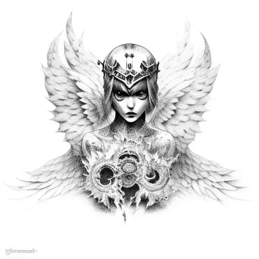 fallen angel aka ikar tattoo design idea