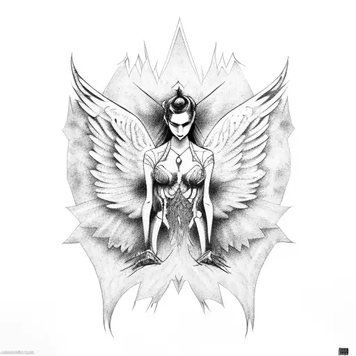 fallen angel aka ikar tattoo design idea