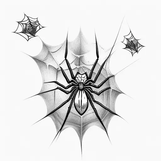 spider with webs roses tattoo design idea