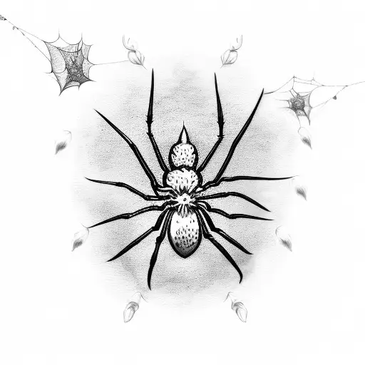 spider with webs roses thorns tattoo design idea