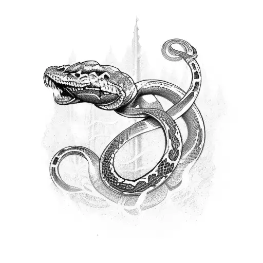 world serpent nordic full sleeve tattoo design idea