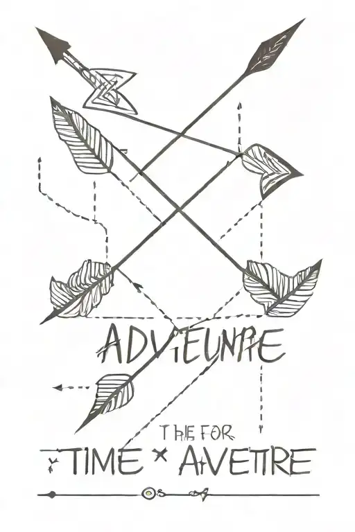 atattoo of an arrow with the words it’s time for your next adventure on it  tattoo design idea