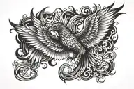 inferno pheonix tattoo design idea