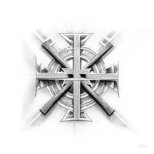 Christian Cross with 1991 and mayla tattoo design idea