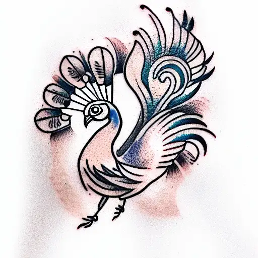 Peacock tattoo design idea