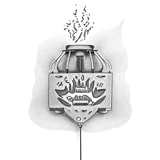 A tattoo of hank hill grilling Texas BBQ tattoo design idea