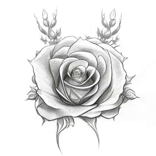 cross with roses and crown tattoo design idea