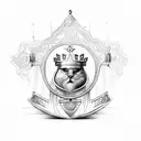 cross with crown  tattoo design idea