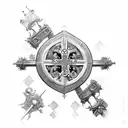 cross with crown  tattoo design idea