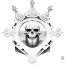 cross with crown  tattoo design idea