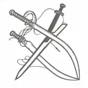 Black ninja sword tattoo design idea
