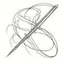 Black ninja sword tattoo design idea