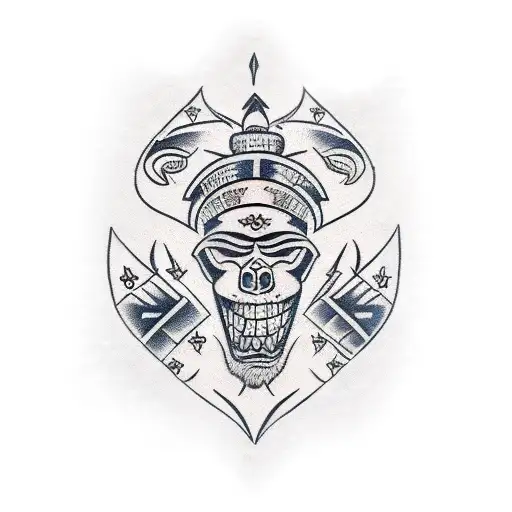 Igbo tribal tattoo sleeve stencil tattoo design idea