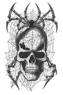 skull spider w web tattoo design idea