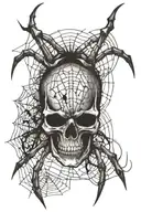 skull spider w web tattoo design idea