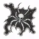a spider with a skull on a side of a web tattoo design idea