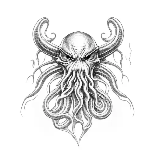 cthulhu on a glacier tattoo design idea