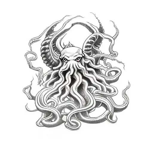 cthulhu on a glacier tattoo design idea