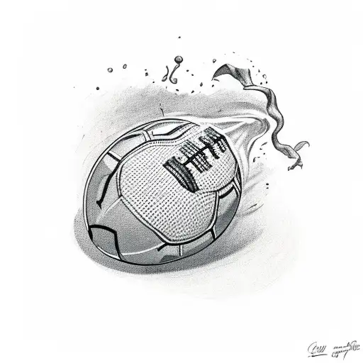 a drunk Cockerell kicking a football  tattoo design idea