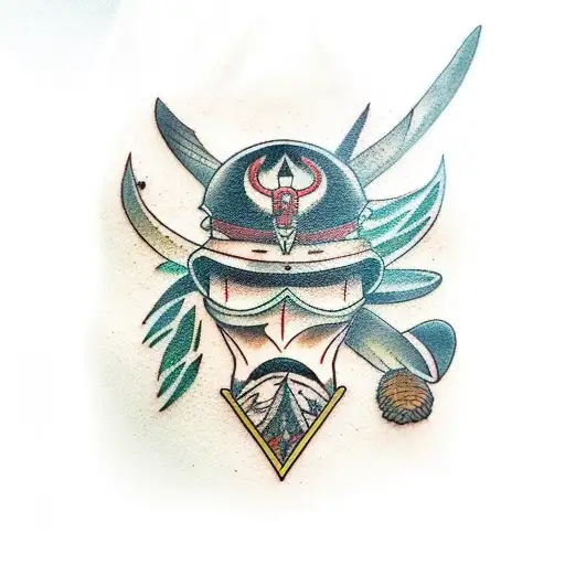 crows, vikings, forest, pine, mushroom, vessel tattoo design idea