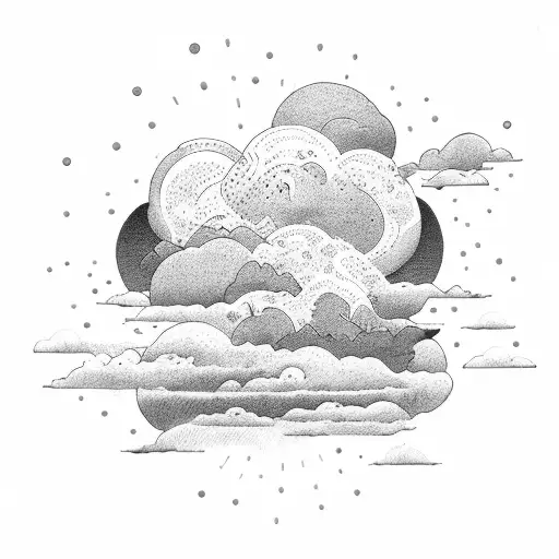 long live with clouds tattoo design idea